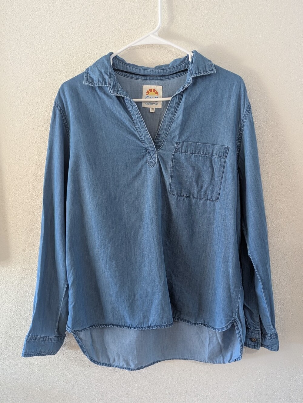 Popover Chambray Top